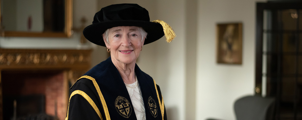 Maude Barlow, Bresica's Chancellor standing wearing robe